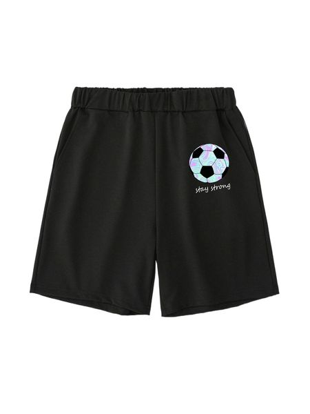 

men football & slogan graphic shorts n2kr#, White;black