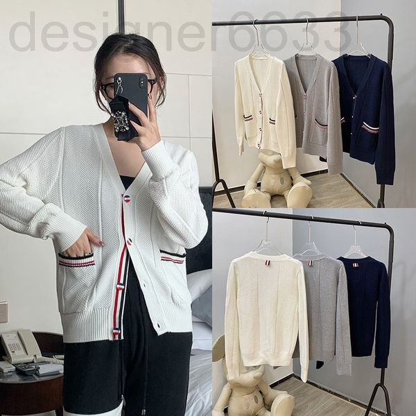 

women's knits & tees designer tb three color button sweater coat female design sense of minority autumn and winter 21 knitted cardigan, White