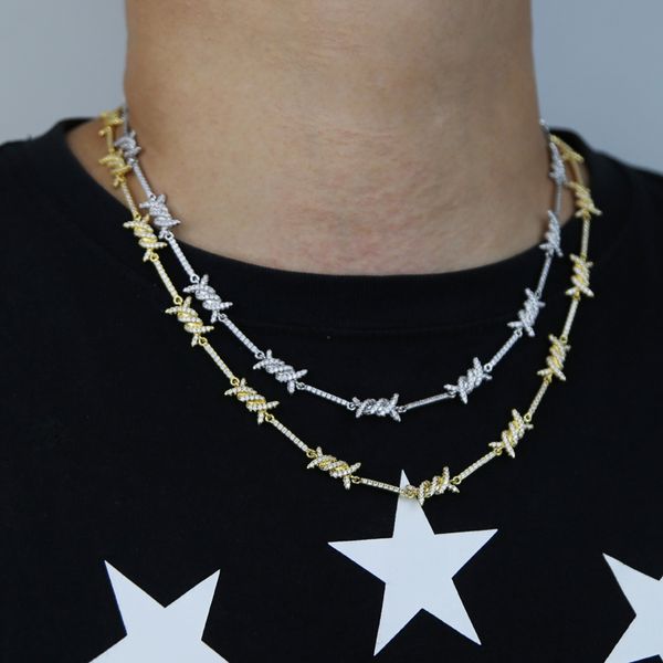 Collana a catena da tennis con cz nuova arrivata con collane con ciondolo a forma di torsione placcata in argento dorato all'ingrosso di gioielli per regalo donna uomo