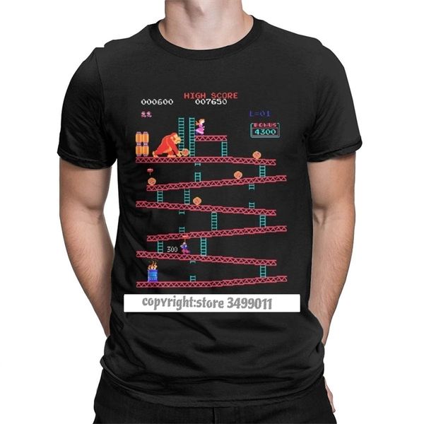 

game t shirts men arcade game collage vintage tshirts crew neck camisas retro t shirt funny 220509, White;black