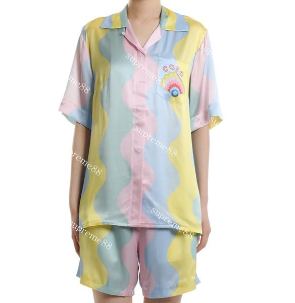 

casablanc 22ss sets casa shell printed shirt short sleeve designer summer sets men shorts women, White;black