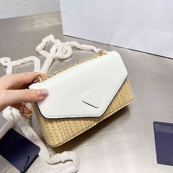 

evening bags tote shoulder bag designer women fashion splicing handbags luxury straw weave bohemian crossbody beach purses 220615