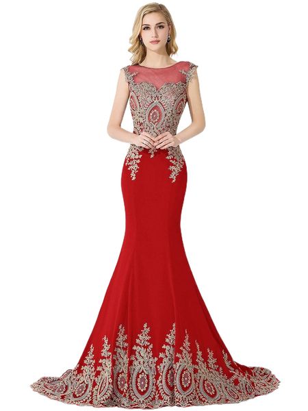 

babyonline d.r.e.s.s. floral applique mesh yoke fishtail hem prom dress i1bc#, Black;gray