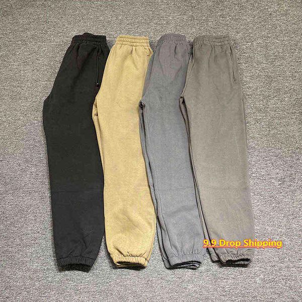 

season 6 pants 20fw men women jogging solid colors cotton indoor tag label 5 t220721, Black