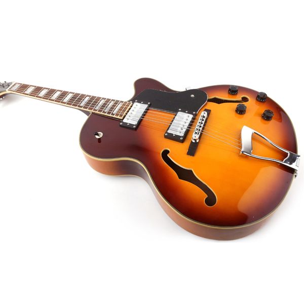 

good quality electric guitar jazz hollow body f hole thin body single cutaway