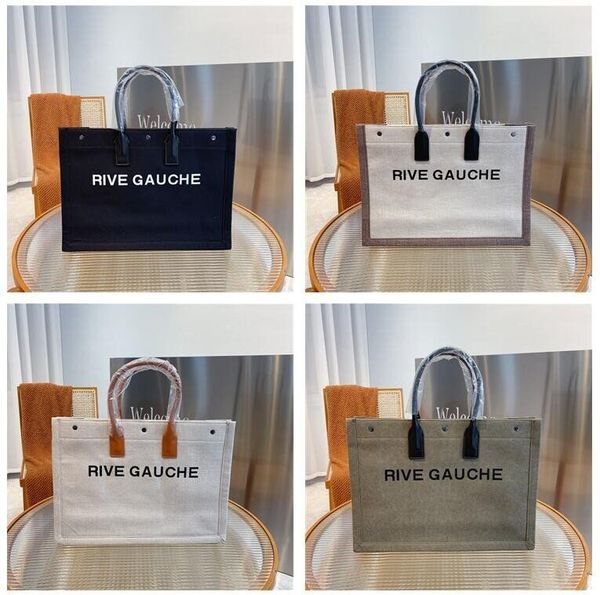 

women handbags rive gauche tote shopping bag handbag fashion linen large beach bags luxury designer travel crossbody shoulder wallet purses