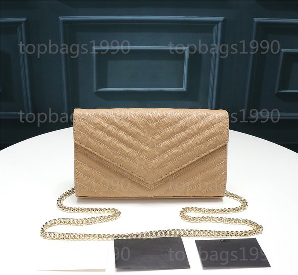 22,5 cm Designer Handtaschen Square Caviar Chain-Tasche Real Leder Frauen mit großer Kapazitätsumbilder hochwertiger gesteppter Messenger-Taschen können als Handtasche verwendet werden