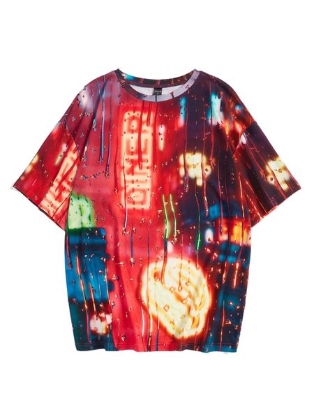 

x austinpoon drop shoulder allover print 37mi#, White