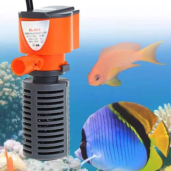 

3 in 1 silent aquarium filter submersible oxygen internal pump sponge water with rain spray for fish tank air increase 3/5w new promotion