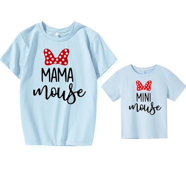 

funny summer family matching clothes kawaii tshirt matching mother daughter family look tshirt cotton baby girl clothes 220602, Blue