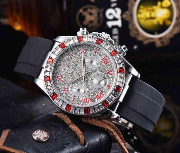 

designer wristwatch r x watches o luxury l 2022 e commodity men's tape full drill 6-pin watch, Slivery;brown