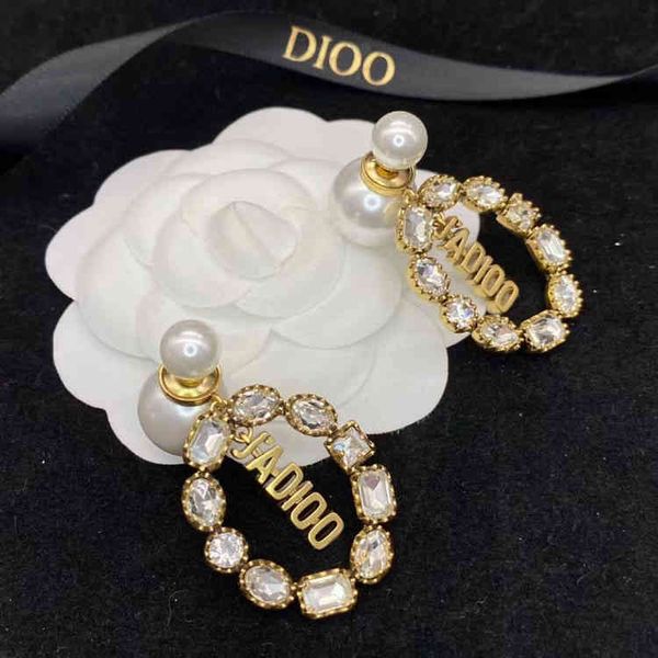 

2022 factory wholesale new di home ring diamond vintage female earrings accessories, Golden