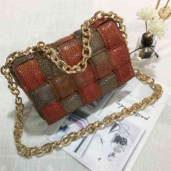 

luxury handbags women's crossbody bag for women cluth purse metal chain snakeskin designer woven wedding shoulder sac 220430