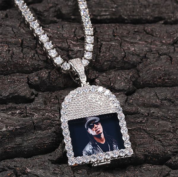 Ciondolo con foto su misura Collana con ciondolo a forma di casa familiare in oro argento per uomo Donna Regali Gioielli Hiphop