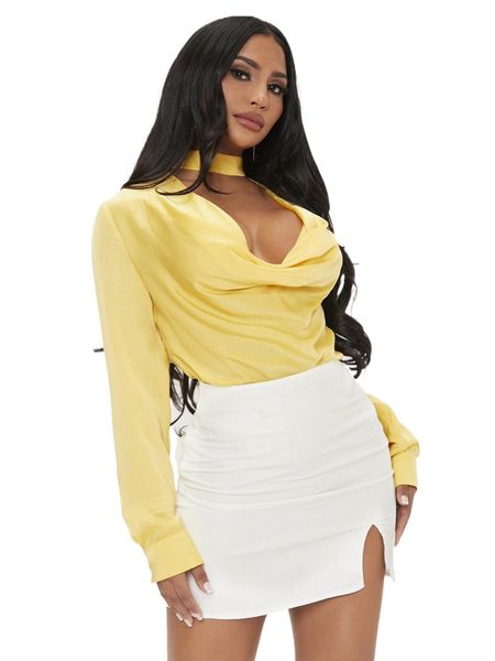 

sxy solid draped front x3xy#, White