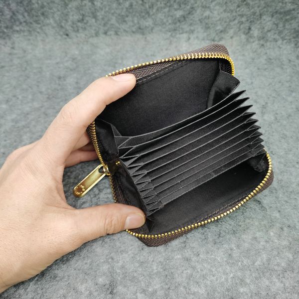 

luxury designer credit card holders fashion woman mini wallet genuine leather men coin purse color wallets, Brown;gray