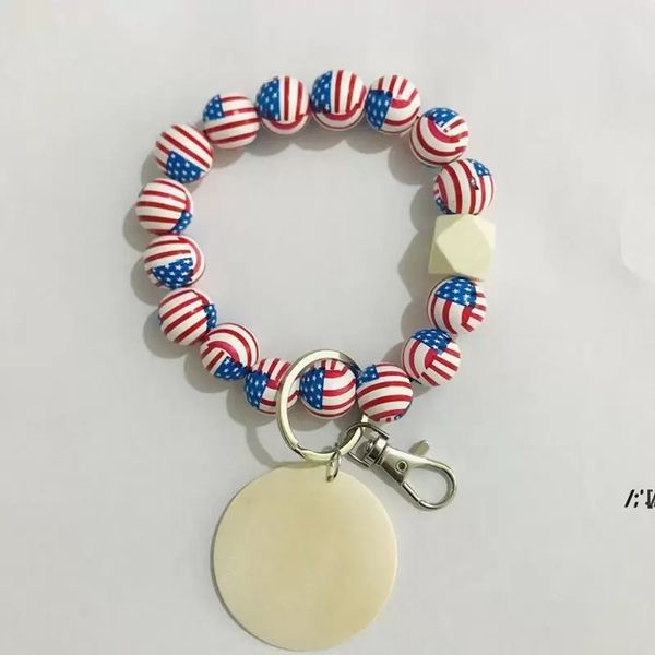 9 stili Bracciale con perline Portachiavi Ciondolo Bomboniera Sport Pallone da calcio Baseball Basket Bracciale con perline di legno JLE13701