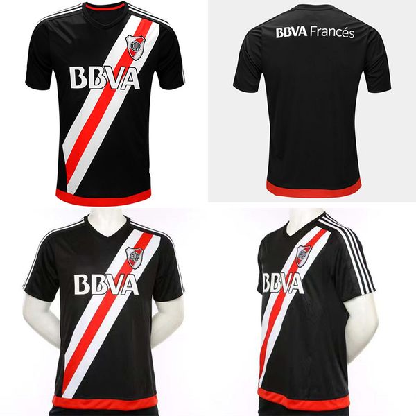 

16 17 retro soccer jerseys river plate final mendoz campeon 16 vintage futbol shirt away black for men scocco fernandez d'alessandro ma, Black;yellow