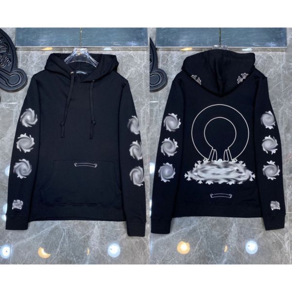 

quality brand hoodie classic fashion ch zipper autumn winter luxury sweatshirts designer men sweater horseshoe phantom cross print hooded wo, Black
