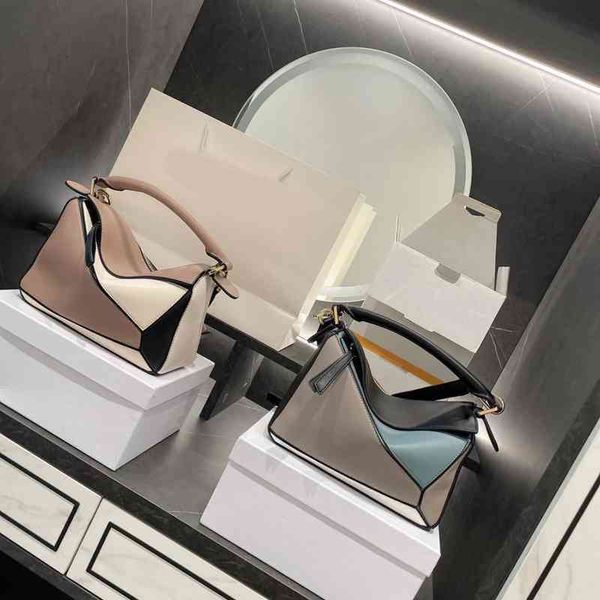 

bags tote women leather multicolor stitching pillow bag handbag large-capacity shoulder brand designer crossbody wallet female purses 1225