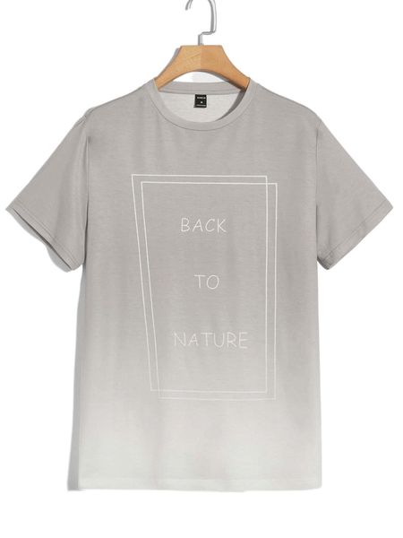 

men slogan graphic ombre tee m0x1#, White;black