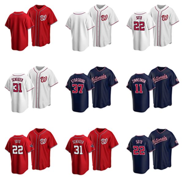 

baseball fans nationals juan soto #22 max scherzer #31ryan zimmerman #11stephen strasburg #37 jon lester #34 jersey, Black