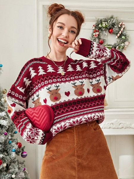 

cartoon and chevron pattern sweater l9xq#, White;black