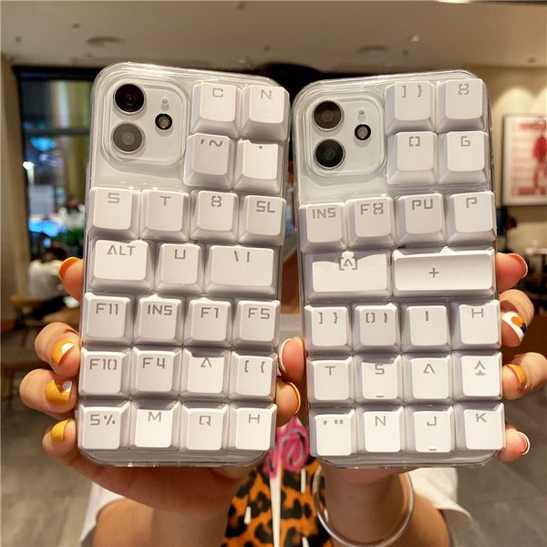 Lustige Ins 3D-Tastaturhüllen Symbole Transparentes Silikon Weiche TPU stoßfeste Abdeckung für iPhone 13 12 11 Pro Max XR XS Max X 8 7 Plus