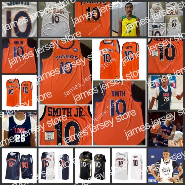 

james 10 jabari smith basketball jersey stitched college jerseys 2022 ncaa au custom basketball wears, Black
