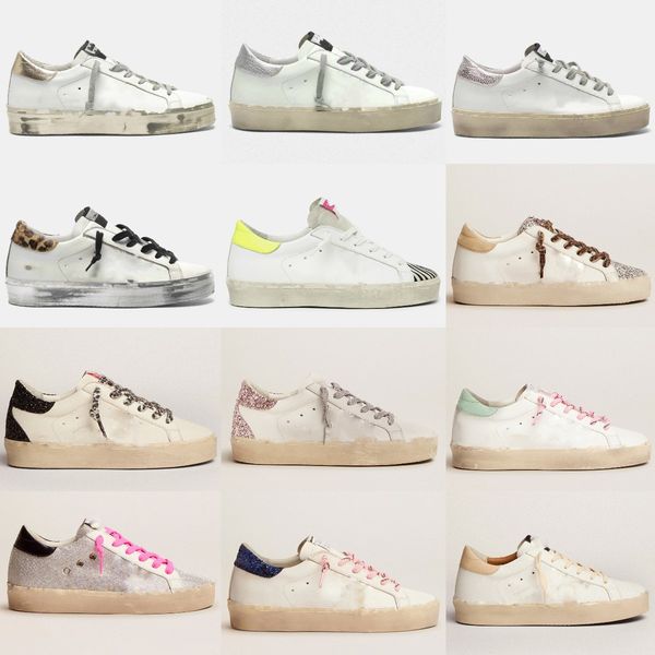 

golden hi star sneaker designe casual shoes double height bottom shoe classic do-old dirty women man shoes, Black