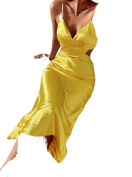 

cut out crisscross tie back satin cami dress q9ny#, Black;gray