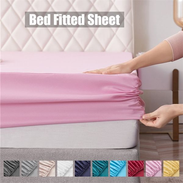 Salebed Fitted Sheat Mattress Cover Non Slip Регулируемая четыре угла с эластичной полосой для одиночного Double King 220514