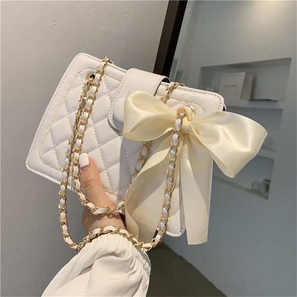 

autumn silk scarf female trendy fashion rhombus chain texture single shoulder armpit messenger bag 220804