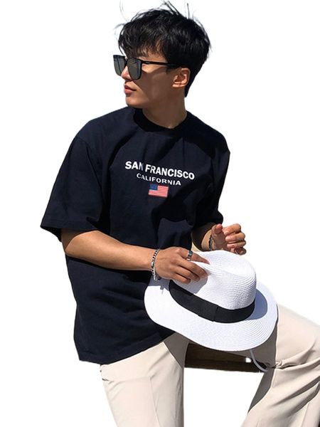 

dazy men american flag & letter graphic tee d9uz#, White;black