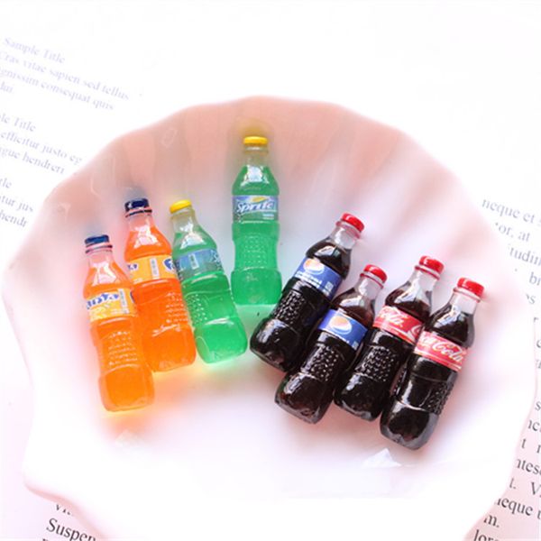 

5pcs mini soda drinks bottle mininature doll house decoration pretend play toys for kids