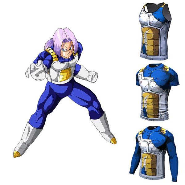 

men's t-shirts men t shirt homme compression costume vegeta tshirt son goku fitness leggings shorts sportwear, White;black