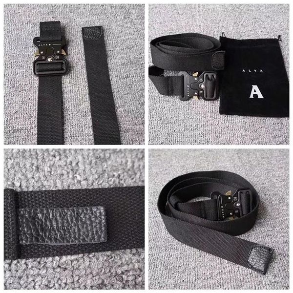 

fashion women and men belt waist alyx belt 128cm men women rollercoaster metal button canvas belt310b, Black;brown