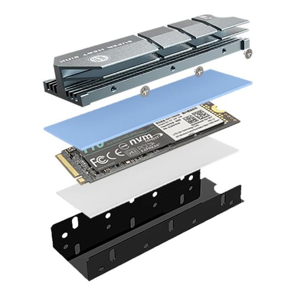 Fãs de resfriamento de cartão ssd resfriamento M.2 dissipador de calor NVME Afaste de calor Ngff 2280 Folha de alumínio Térmica Condutividade Térmica Silício Wafer Refrige