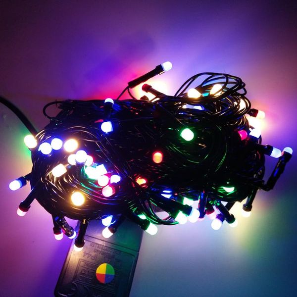 Strings 8m 72 LED Christmas String Light Black Wire Fairy Outdoor Garland para festa de férias de casamento decoradas