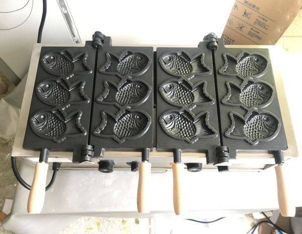 LLFA Lebensmittelverarbeitungsgeräte Elektrische Taiyaki-Maschine/6-teiliger Fischkuchen-Waffelgrill/Waffeleisen