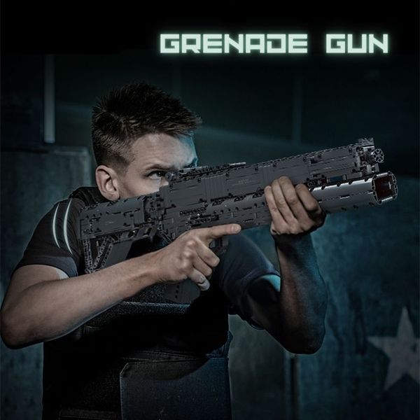 The Grenade Gun Model Building Blocks 14014 Pistola da tiro motorizzata Giocattoli Mattoni Regali per bambini