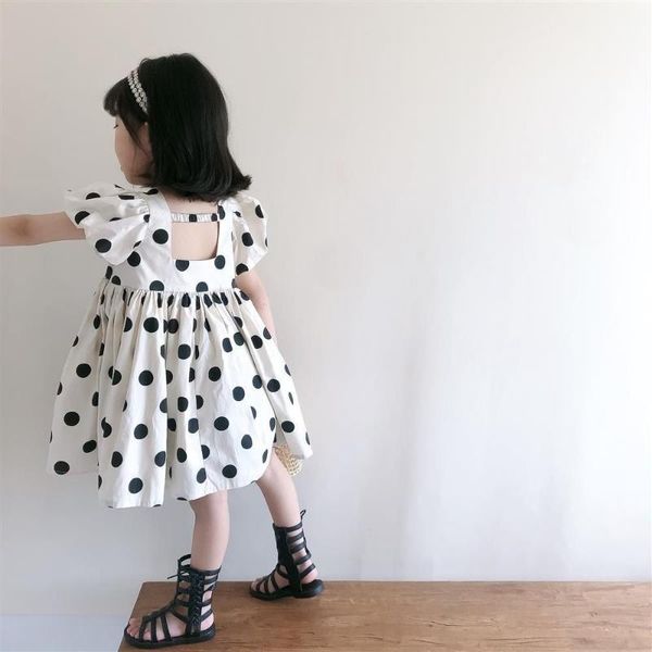 Abiti da ragazza Estate Lolita Abito a pois Costume per bambini Vestiti Ragazze Casual Midi Bambini Per adolescenti Festa Principessa Vestito estivoGirl's