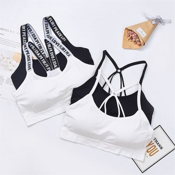 

women sports bra high impact for gym fitness yoga running female pad sportswear tank sports push up bras t200601, White
