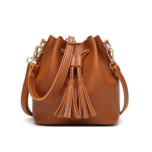 

shenzhen 2020 new tassel oblique cross bucket bag fashion pu women's