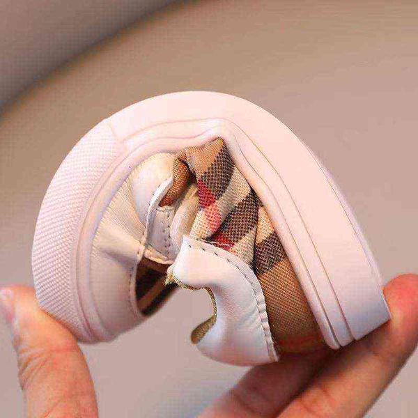 

2022 autumn plaid children's sports shoes velcro baby casual shoes boys' board girls' running shoes 54, Black;red