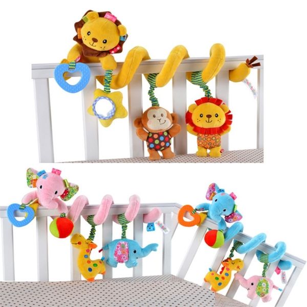 Culla Musica Mobile Sonagli Passeggino Appeso Giocattoli a spirale Peluche Bambola animale Seggiolino auto Letto Campana nato Giocattolo educativo infantile 220428