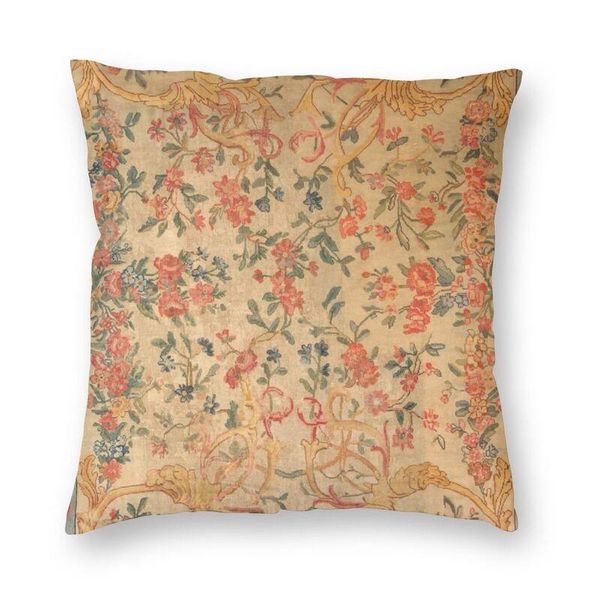 Yastık/Dekoratif Yastık Vintage Europe Bohemia Floral Aubusson Square Case Ev Dekoru Antik Fransız Tarzı Yastık Kapağı Sofacus için