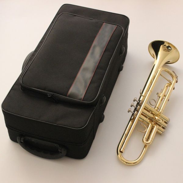

new mfc bb trumpet 3335 gold lacquer music instruments profesional trumpets student included case mouthpiece accessories