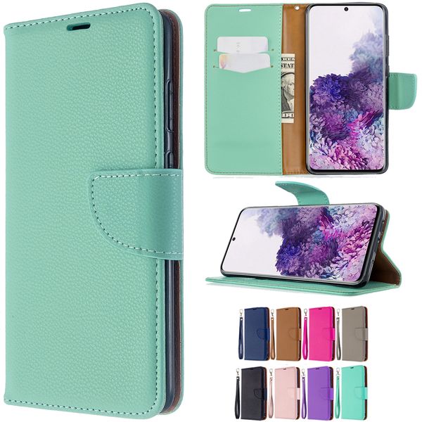 Luxus-Lederhüllen für Samsung Galaxy S21 S20 S20 S10 S9 S8 PLUS S10E Note 10 Pro 20 Ultra A32 A51 Litchi Phone Cover Bag