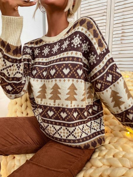 

geo pattern drop shoulder sweater o0tm#, White;black